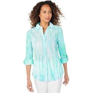 Foxcroft Tie Dye Button-Down Shirt